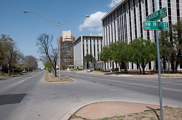 Classen Boulevard is one of Oklahoma City's former trolley routes. That's why it has a median!