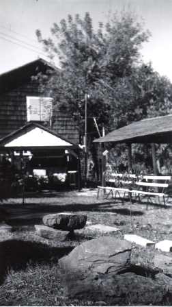 An elaborate yard at 2418 Guernsey included a small pool and extensive landscaping.