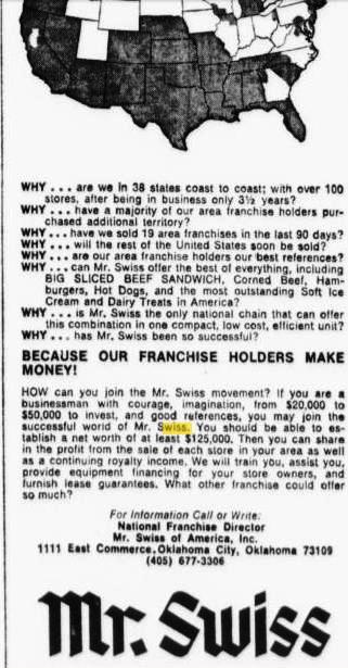 Advertisements were placed in newspapers across the country recruiting franchisees.
