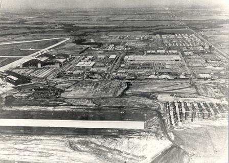 Tinker Air Force Base emerges along SE 29, circa 1941. Photo courtesy of the Atkinson Center.