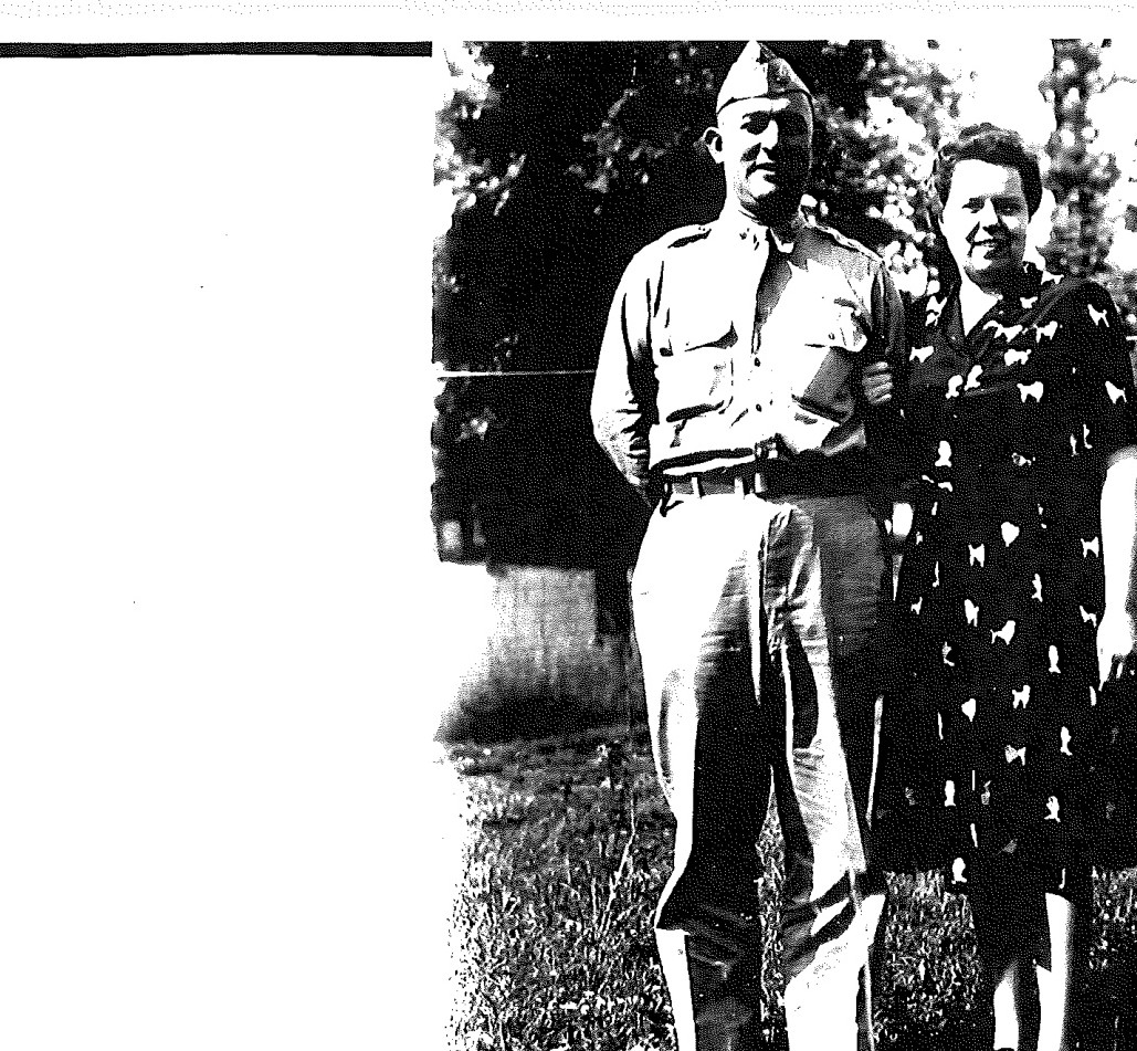Major John Embry and Jeanette Embry at Camp Pickett, Virginia, June 1943