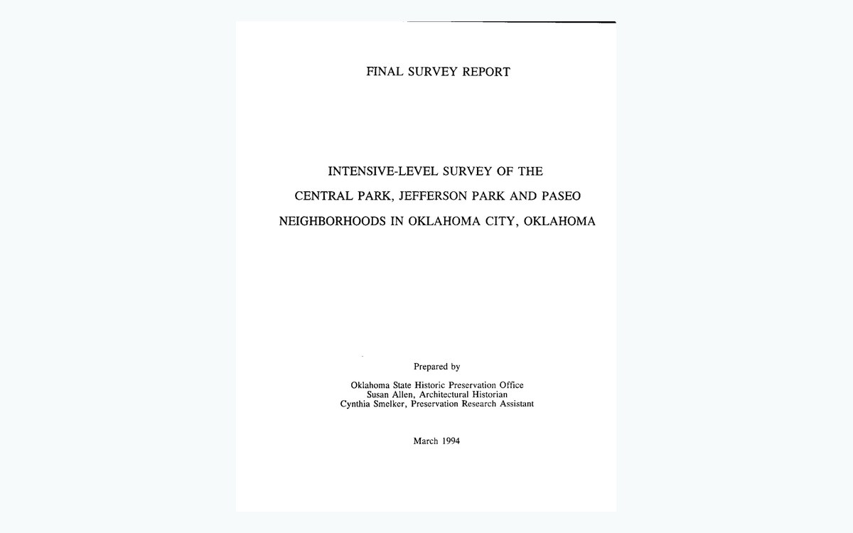 Cover of the 1994 intensive-level neighborhood survey report