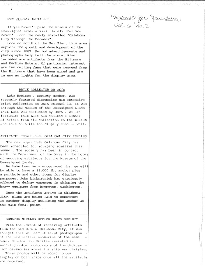 Material for Newsletter Vol. 6 No. 2